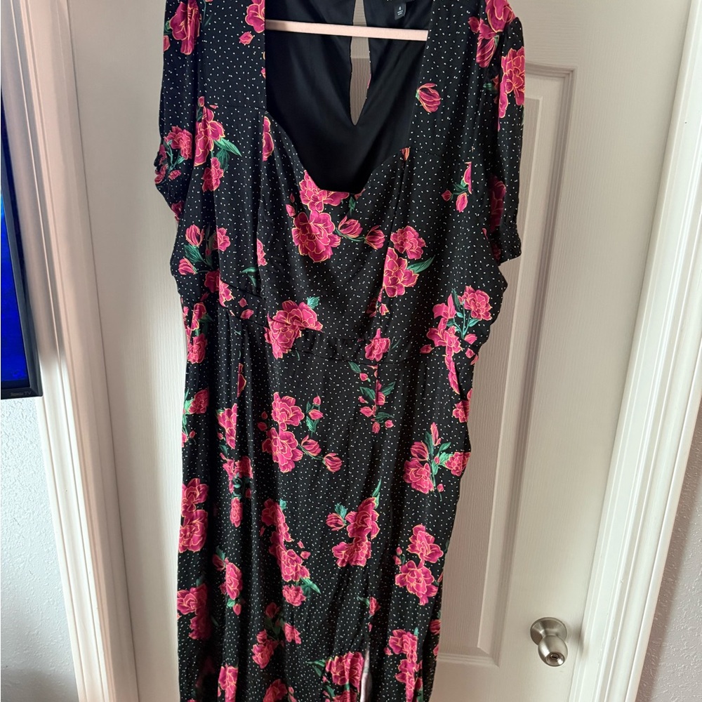 Floral Black and Pink Dress